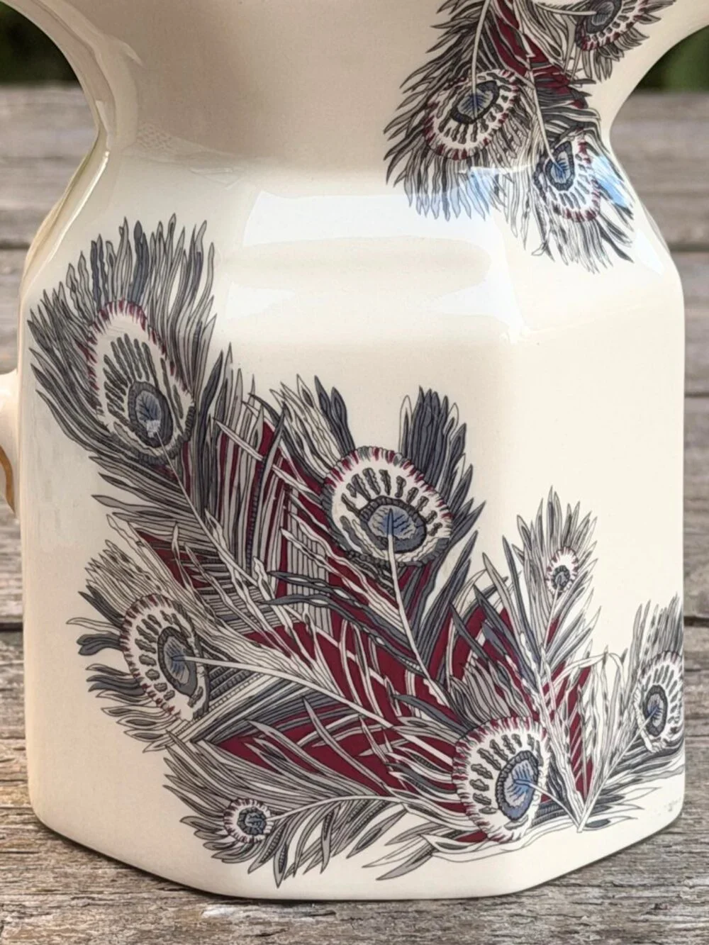 Vintage Mason’s Ironstone Hera Pitcher Liberty of London Peacock Feather ENGLAND